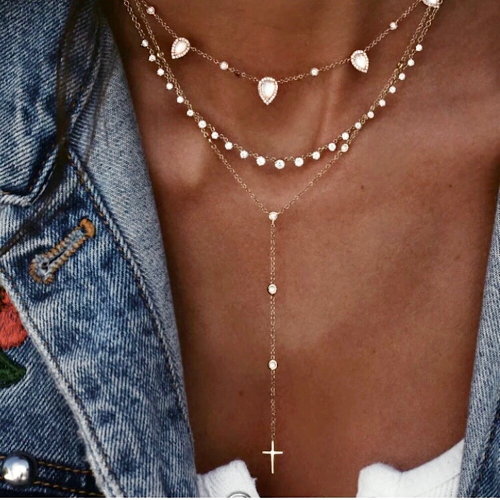 “Heaven’s Jewels” Cross Crystal Festival Necklace